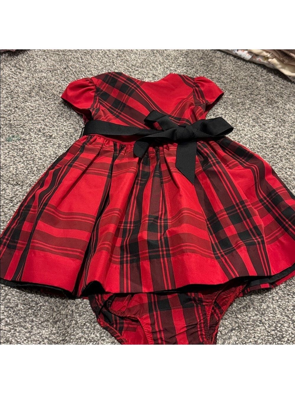 Ralph Lauren Red Plaid Dress with Black Accents - Picture 3 of 6